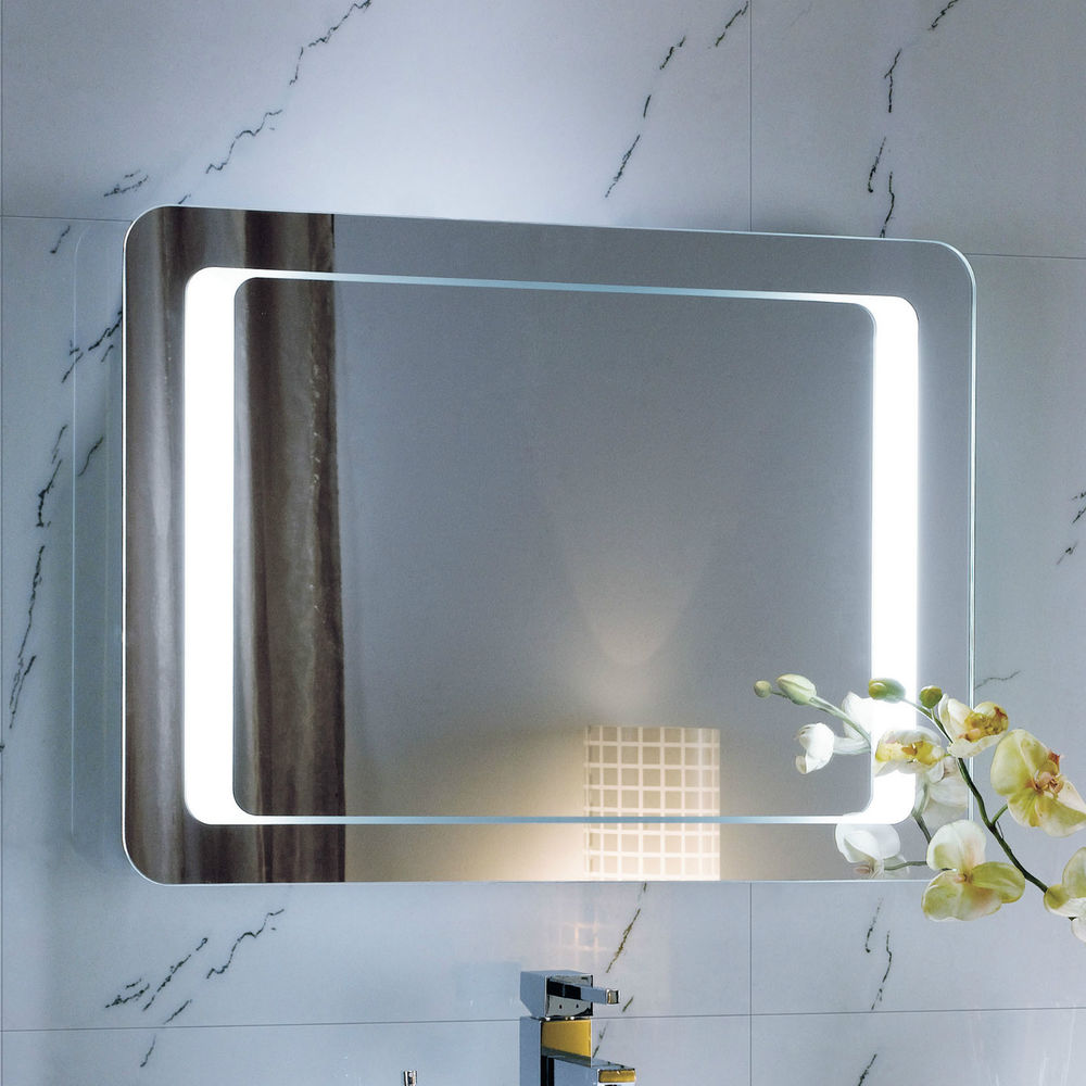 Backlit Led Illuminated Bathroom Mirror, Unusual Bathroom Mirrors With Lights