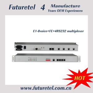 China Multiplexor óptico de Ethernet 4voice 4RS232 del interfaz E1 8 de la fibra wholesale