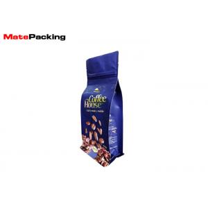 China Color Printing Foil Coffee Bags With Valve Aluminum Foil Flat Bottom Custom Size supplier
