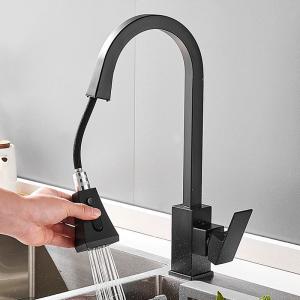 SUS304 Single Handle Pull Down Kitchen Faucet 35mm Cartridge