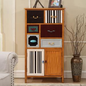 China 6 Drawer Vertical NC Painting Solid Wood Storage Cabinet Family Room Furniture supplier