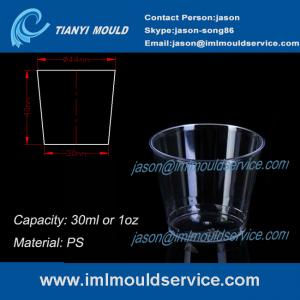 clear small thin wall PS plastic disposable cups mould with 30ml