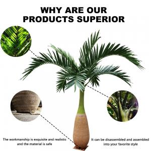 Anti UV Artificial Bottle Palm Tree Corrosion Resistant Lifelike Looking Evergreen Plant