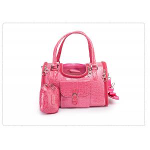  				Design Quality PU Leather Hot Pink Pet Hand Bag 	        