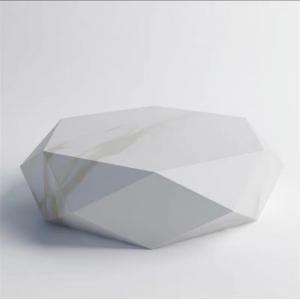 China Custom Hotel Coffee Table Creative Diamond Polygon Marble Color supplier