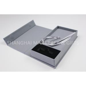 Custom Size Luxury Necklace Gift Box With Lids Grey Fabric Covered Digital Or Silk Printing
