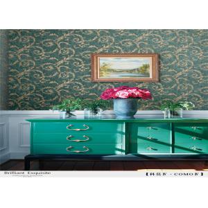 China Pvc Vinyl Rustic Floral Wallpaper , Moisture Proof Home Furnishing Wallpaper supplier