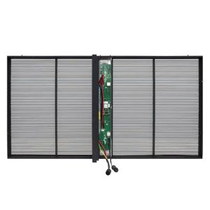 China P3.91-7.8 Indoor Mesh Full Color Led Video Screen Transparent Glass 3D LED Display Video Wall Digital Signage Transparent LED Di wholesale