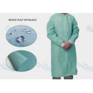 China High Performance Disposable Standard Surgical Gown Wood Pulp Spunlace With 4 Waist Belts supplier