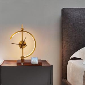 LED Aluminium Glod Wireless Charger Decorative Wooden Table Lamp 324 X 120 X 410