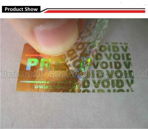 China Hologram security VOID stickers holographic labels tamper proof security label material on sale 
