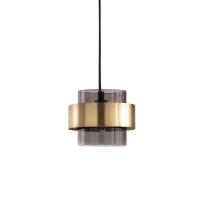 China Nordic bronze and smoky grey simple glass pendant light for living room on sale