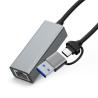 China Dual Port USB3.0 Type A And Type C Gigabit Ethernet Adapters wholesale