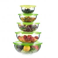 China 500ml Transparent Glass Fruit  Salad Bowls Dinnerware Mixing Bowl Set on sale