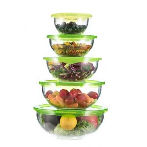 China 500ml Transparent Glass Fruit  Salad Bowls Dinnerware Mixing Bowl Set supplier