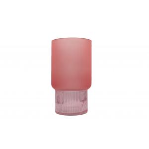 H25cm Elegant Pink Glass Vase for Flowers Decor for Home Office Kitchen