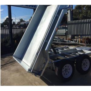 China 10x6 Hot Dipped Galvanised Tipper Trailer , Tandem Axle Tipping Trailer 3200kg Load supplier