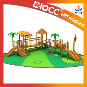 China Large Kids Wooden Outdoor Play Equipment 25 - 30 Persons Capacity Service supplier
