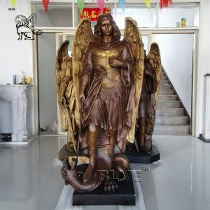 Bronze Archangel Saint Michael Statues Religious Angel Gabriel Sculpture Holy Bible Outdoor Life Size