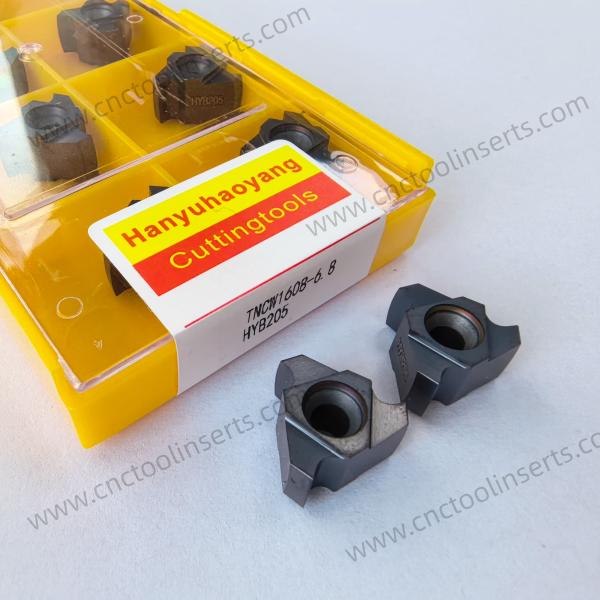 CNC Grooving Insert with PVD Coating TNCW1608-6.8 HYB205, Suitable For Difficult-to-machine Materials Except High-temperature Alloys.