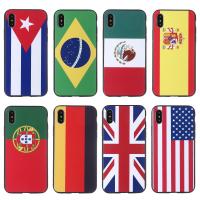 China Top selling UK Germany USA Brazil Spain international flags pattern custom logo cell phone case for iphone 8 on sale