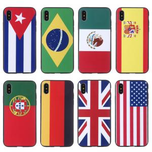 China Top selling UK Germany USA Brazil Spain international flags pattern custom logo cell phone case for iphone 8 supplier