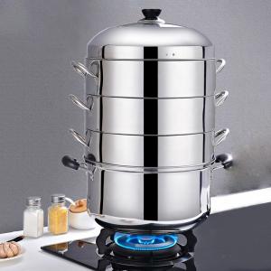 New Arrival Kitchen Industrial Steamer Pot Cookware Mutil Layer Stainless Steel Steamer Pot With SS Handle