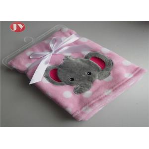100% Polyester Embroidery Warm Baby Blanket Super Soft Coral Fleece Baby Blanket