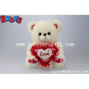 2014 New Gift Product Beige Lovely Plush Bear Toy With Red Heart Pillow