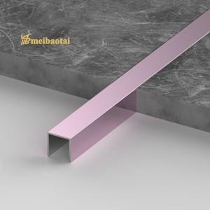 China Purple Stainless Steel Square Edge Tile Trim , U15mm Stainless Steel Floor Trim supplier