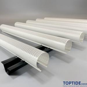 Hanging Acoustical Ceiling Baffles Perforated Sound Absorption Round Tube Ceiling Tiles