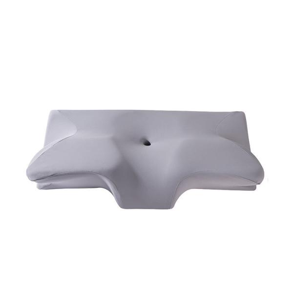 Almohada contorneada de esponja de recuperación lenta con funda lavable, perfecta para la relajación muscular de quienes duermen boca arriba y de lado