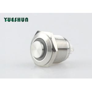 12 Volt LED Stainless Steel Push Button Switch 16mm Panel Mount High Head Ring Type