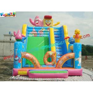 Full Printing Sponge Bob Rent Inflatable Slide , Cute Customized Inflatable Slide Toys