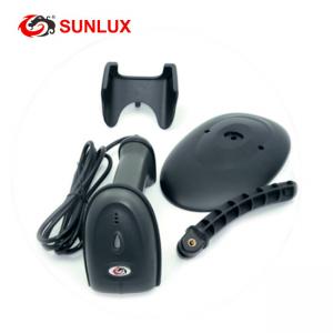 China Black Auto Sense Hand Free Wired Laser Barcode Scanner with Stand supplier