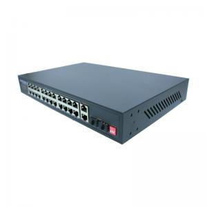 China Industrial 24 Port Poe Switch Unmanaged 100M Fiber Optic Poe Switch supplier