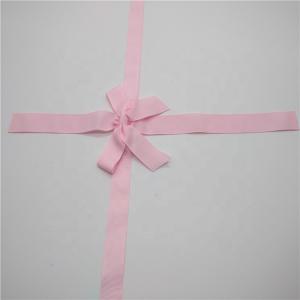 Thin Pre Tied Ribbons , Solid Color Patterned Pink Ribbon Bow For Gift Packing