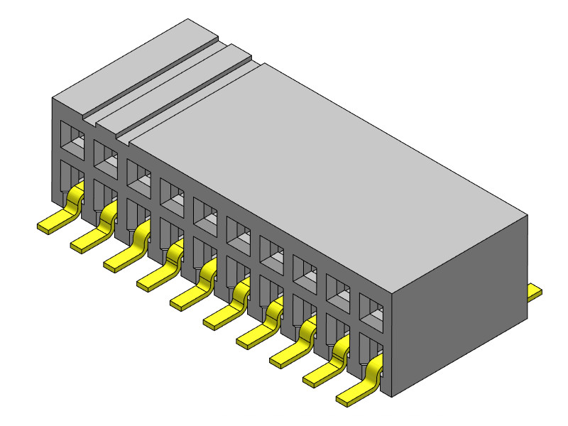 China Tipo duplo fêmea de SMT da entrada de Sild da fileira do conector 1.27mm do encabeçamento - 2 *2 PIN To 2*40PIN H=3.45mm supplier