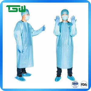 China 50gsm CPE Disposable Waterproof Aprons With Thumb Loop supplier