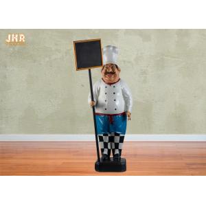 China 106cm Height Chef Figures Polyresin Statue Figurine Resin Chef Sculpture Outdoor Decor supplier