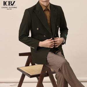 China Custom Fabric Retro Brown Gentleman Slim Lapel Collar Suit Jacket for Men's Formal Wear supplier