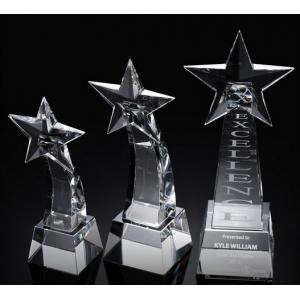 star bright crystal award/top star crystal tower award/blank crystal star trophy