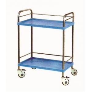 China Two Layer Stainless Steel Surgical Cart Medical Instrument Trolley With Rail supplier