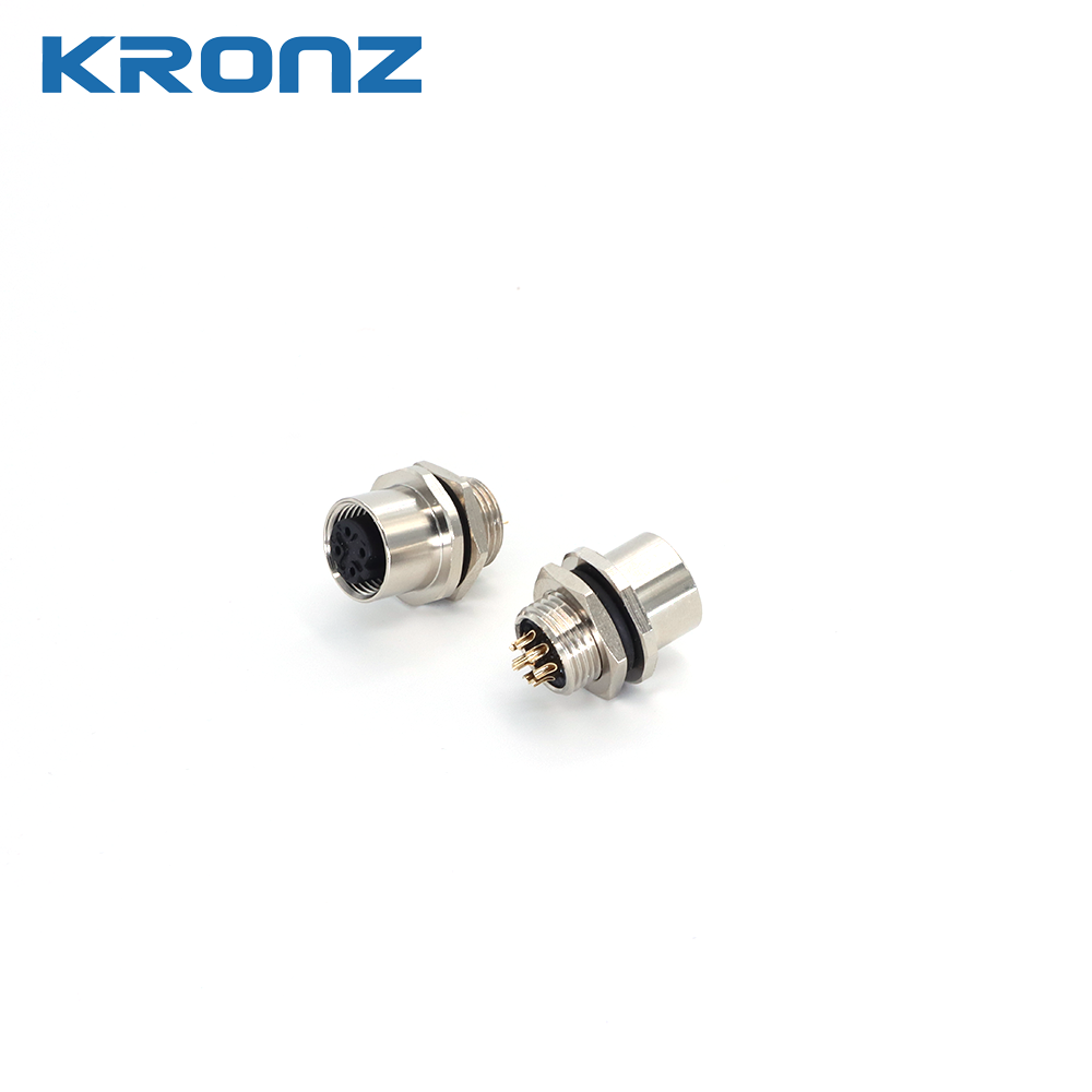 China 4ピン メス フランジ コネクタ 4ピン航空ソケット リアマウント M12 パネル コネクタ wholesale