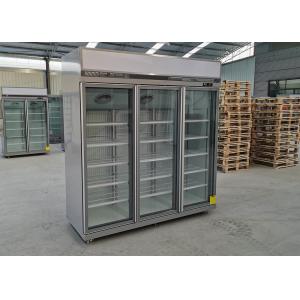 China Self Contained Display Refrigerator Freezer R290 With 3 Hinge Glass Doors supplier