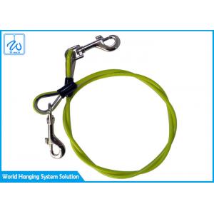 China Color Plastic Coated Pet Tie Out Cable Steel Wire Rope Dog Chain With Carabiner supplier