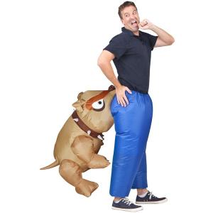 China Man Eating Bull Dog Adult Inflatable Costumes Artificial Realistic Animatronic supplier