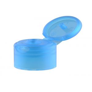China Non Spill Plastic Bottle Lids , Blue Color Plastic Flip Top Caps For Hand sanitizer  bottles supplier