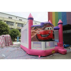 China Pink Cars Inflatable Jumping Bounce House With Printing For Toddler supplier