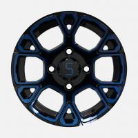 China Golf Cart Wheels 12 Inch Blue/Glossy Black 4x4 Bolt Including Center Caps on sale